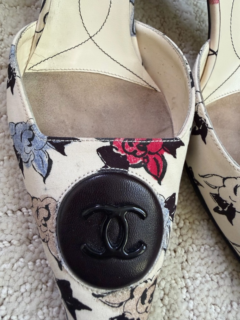 CHANEL vintage 2006 rue cambon floral mules - Picture 6 of 7